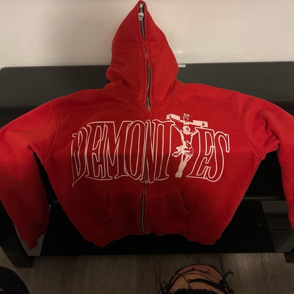 Demonites Red Full Zip Up Hoodie